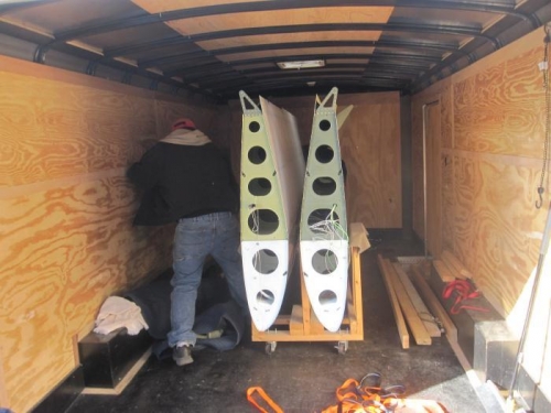 Todd's backside and the wings in his trailer