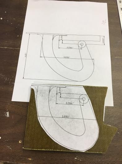 Two copies of hinge - one tack-glued to 7/16 fiberglass 'board'