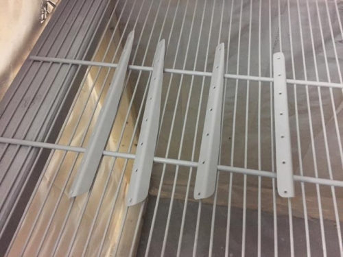 Stiffeners dimpled and primed