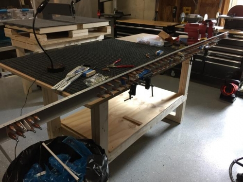 HS rear spar clecoed