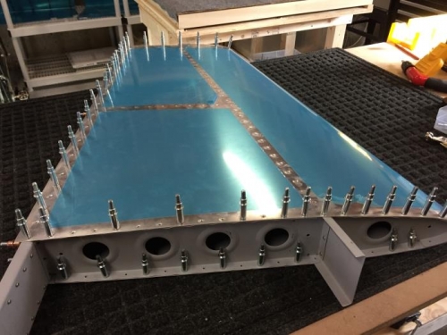 both skins riveted onto fwd fram