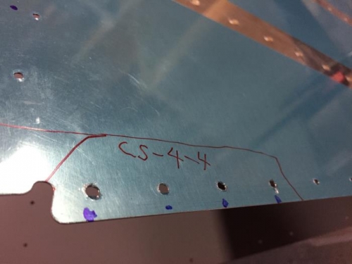 skin CS4-4 rivet holes drilled to #30
