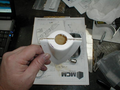 I used epoxy to build up the fiberglass housing as the fiberglass was extremely thin at the fold.