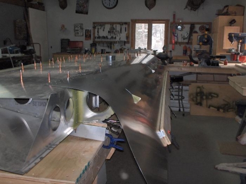 Bottom skin installed and nose skin attached