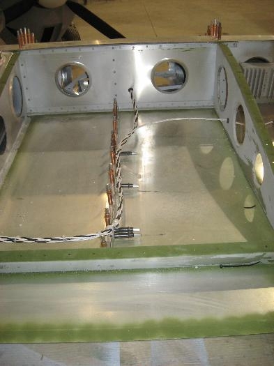 Wires to leading edge landing lights and Nav Light