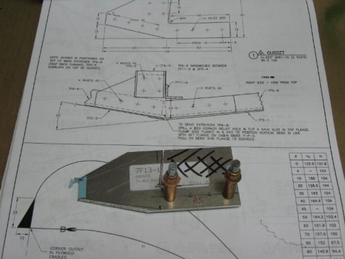 Making the gussets for strengthing the attachment point