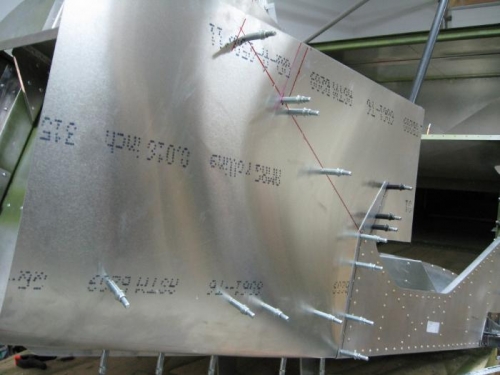 Drill and cleco side skin