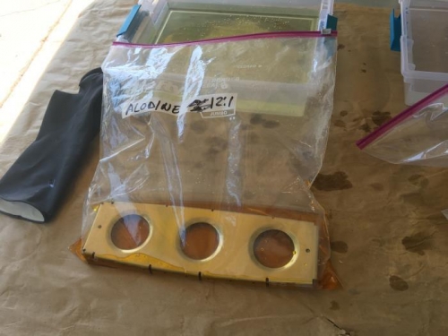 Using a 2.5 gal zip loc bag uses less product than a basin.  Agitate the part to get full coverage.