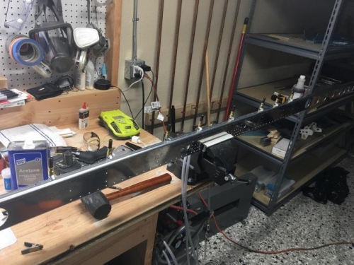 Spar cap doubler clamped into place are ready for match drilling...next session.