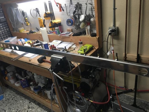 Doubler clamped in position and match drilled to spar holes.