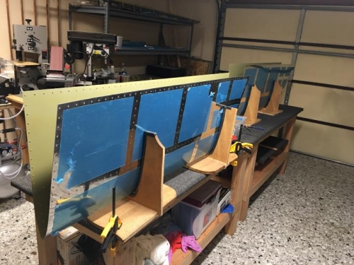 Nose ribs riveted into each skin.