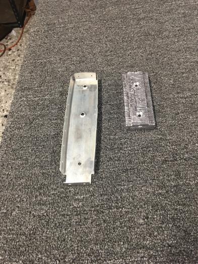 Dimpled the rib and countersunk the lead counterbalance weight.