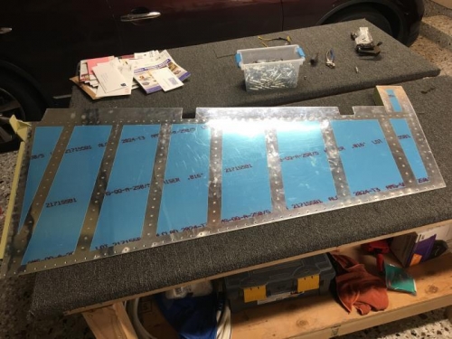 All rivets set except for trailing edge.