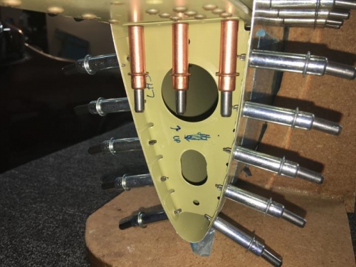 The end nose and inspar ribs can be squeezed.  All other require a rivet gun and bucking bar.