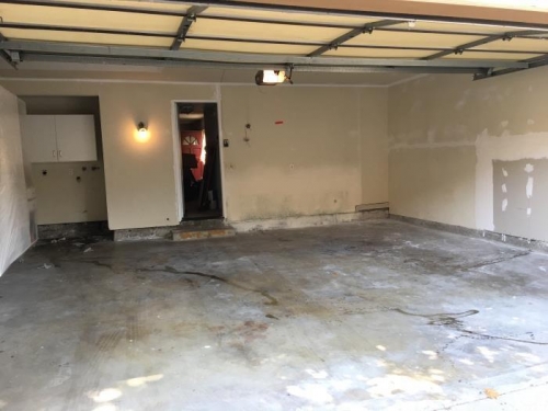 Prepping the floor for the epoxy