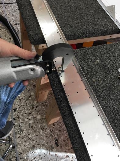 Dimpling using the pneumatic squeezer.