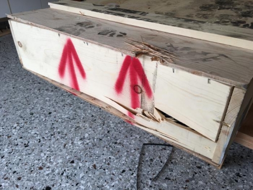 Crate was damaged during shipping