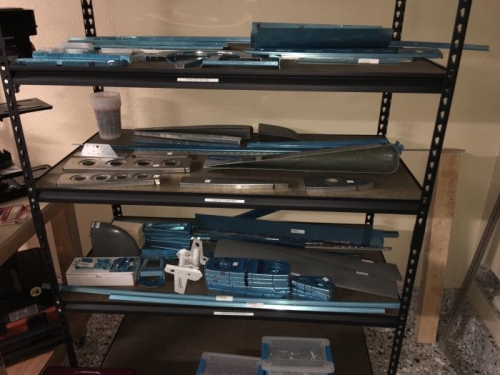 We got parts on the shelves!  Almost time to build an airplane!