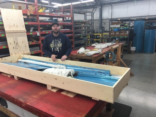 Here's one of the RV-14A empennage kits being packed (not mine)