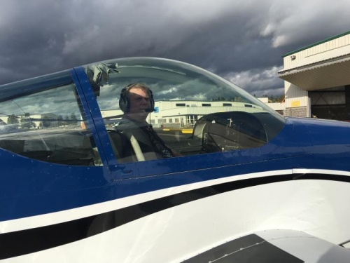 Horrible picture, but here's me in the Van's RV-14A demo plane.