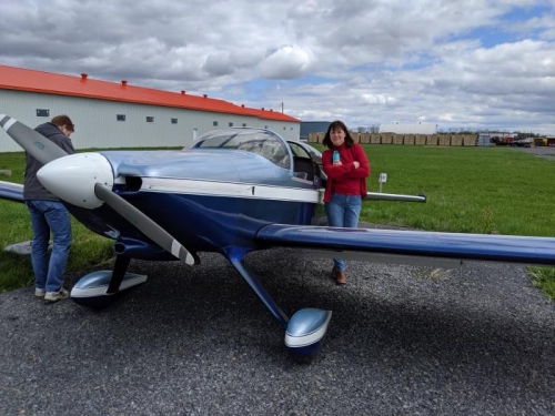 My wife posing by the RV-6