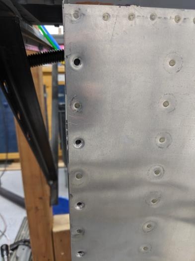View of nut plates on bottom  inboard  skin