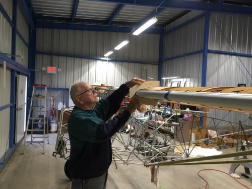 Art using the leading edge template to ensure a nice straight leading edge.