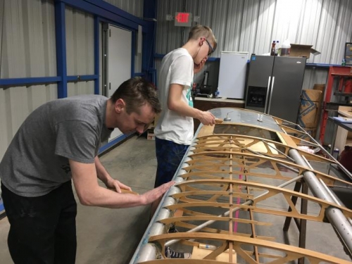 Jordan and Bryan sanding polyfill and ribs