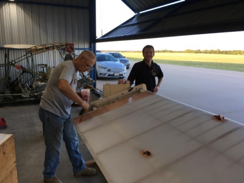 Eric Begins applying Polybrush to bottom of right wing