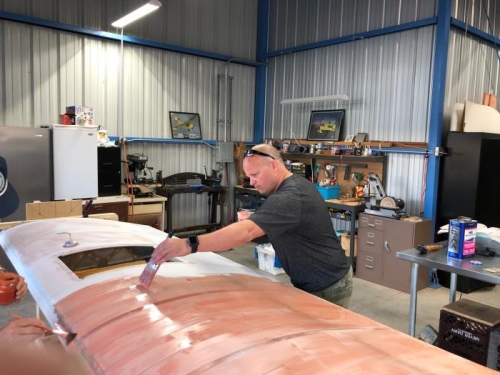 Jay applying poly-brush