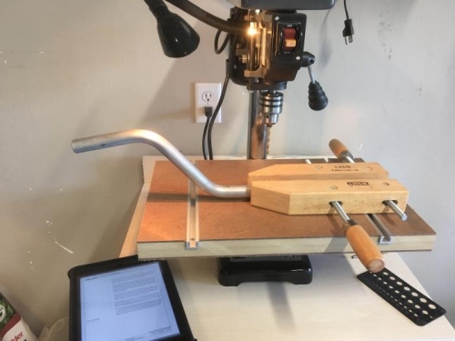 wood clamp used to stabilize control stick