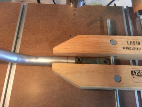 clamped, marked and ready to drill