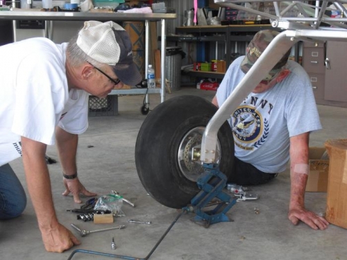 Eric and Terry fitting right brake assembly