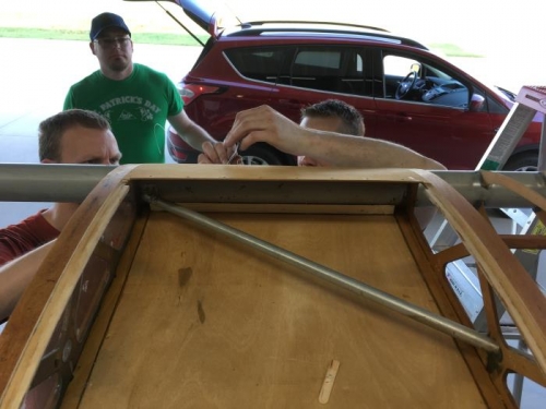 cove molding glued in for better stability and clamped with fishing line.