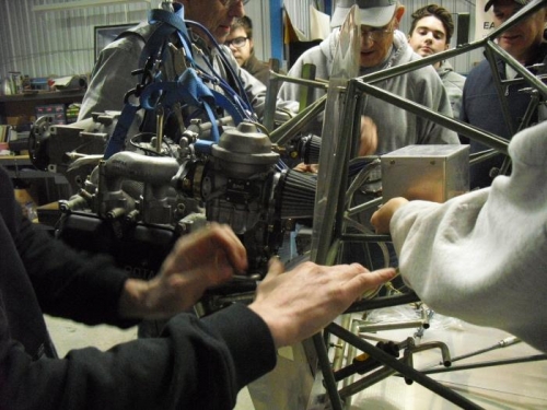 attaching the engine to the fuselage