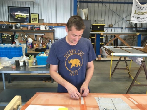 Bryan lacing ribs behind the fuel tank