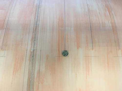 Using a quarter to mark the rounded ends on the false ribs