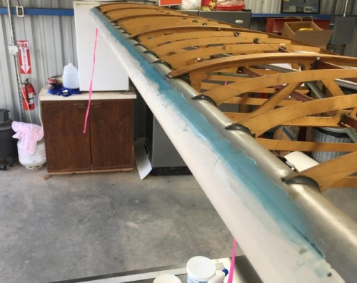 first layer of poly fill on starboard leading edge.