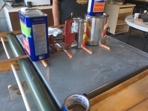 bracing for rib that will be attached with epoxy to the bottom of the wing tank