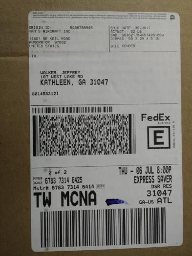 Empennage has arrived