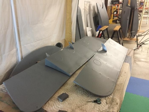 Final Primer Paint on Bottom of Ailerons