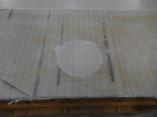Peel Ply over control stick carve our - Peel ply strips below