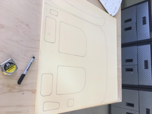 Inst Panel traced before cutting