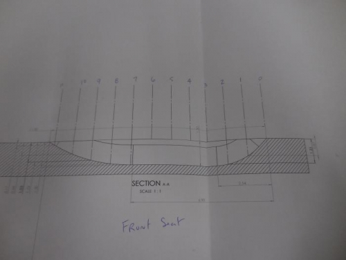 Shop drawing for front seat pan