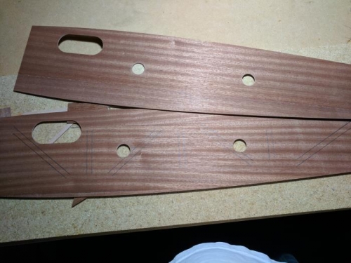 3/4 in holes drilled