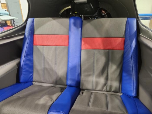 Rear seats and side panels set  temporairly in place