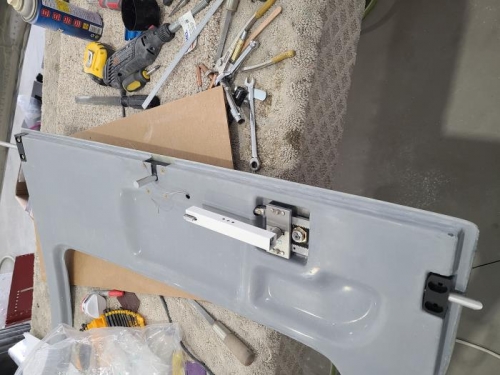 Right door latching mechanism  installed (temporarily)