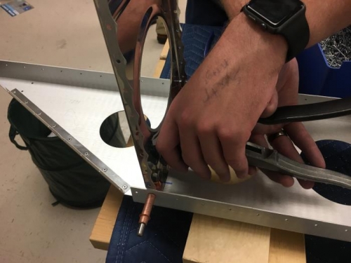 Popping rivets on the L spar