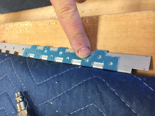 Drilling 4 holes at a time, didn't drill holes 6 and 20.