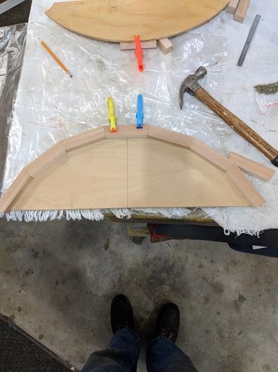 set up for gluing blocks in place